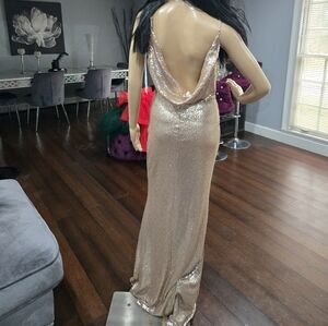 Lulu's Rose Gold Sequin Prom Dress